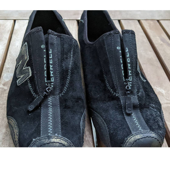 Merrell Arabesque Leather Black/Gold Women's Casual Zip Up Loafers Size 7.5 - Picture 7 of 10